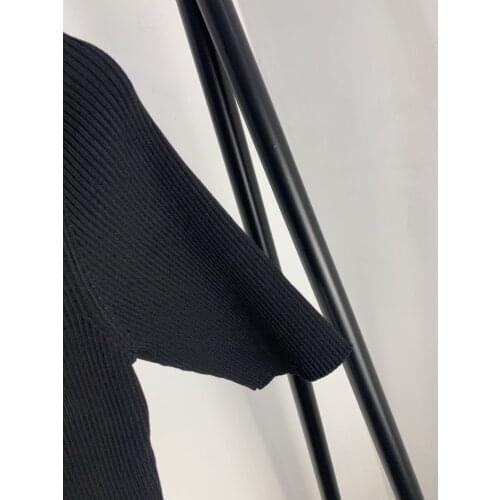 Women Knit Short Sleeve T-shirt Black Green Pink Slim Buttons V-neck 2021 Summer Autumn New Ladies Knitwear Tops Thin Sweater