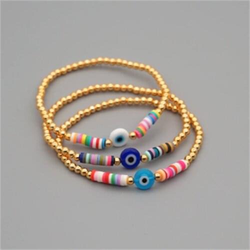 Turquía Evil Eye Pulsera de mujer Joyería de ojo griego Pulsera de cuentas de oro de alta calidad al por mayor