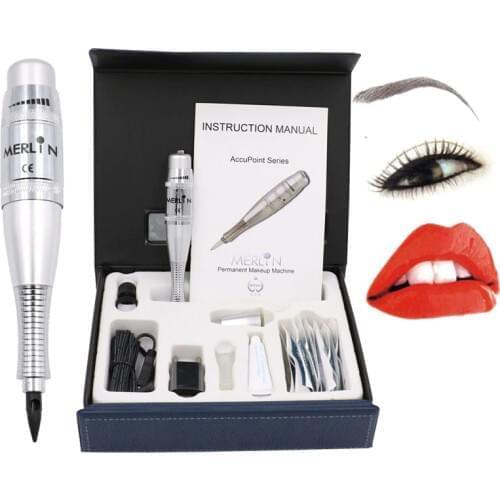 1 set hot sale Original USA Merlin Tattoo machine Kits Permanent Makeup machine Cosmetic Kit With Tattoo Gun micro needles