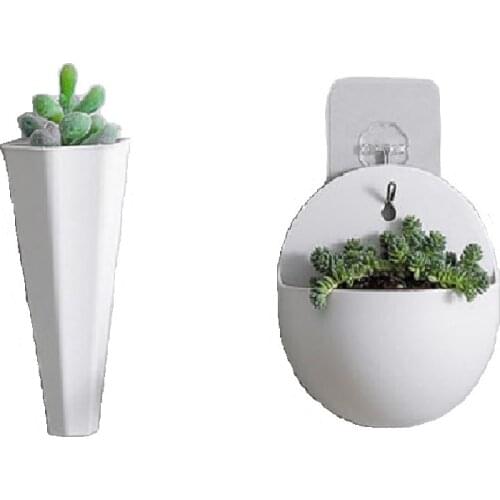 1Pcs Simple Plastic wall hanging flower pot hydroponic wall hanging wall hanging indoor decoration vase