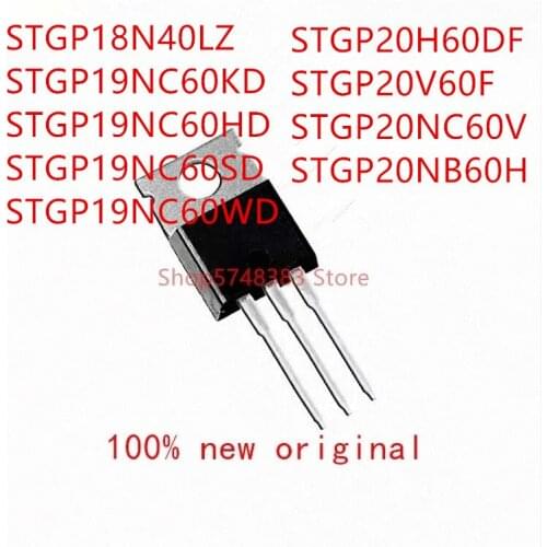 10PCS STGP18N40LZ STGP19NC60KD STGP19NC60HD STGP19NC60SD STGP19NC60WD STGP20H60DF STGP20V60F STGP20NC60V STGP20NB60H TO-220