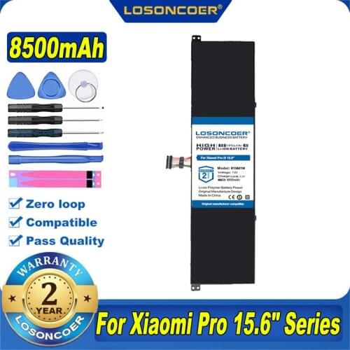 100% Original LOSONCOER R15B01W 8500mAh New Laptop Battery For Xiaomi Pro 15.6" Series Notebook