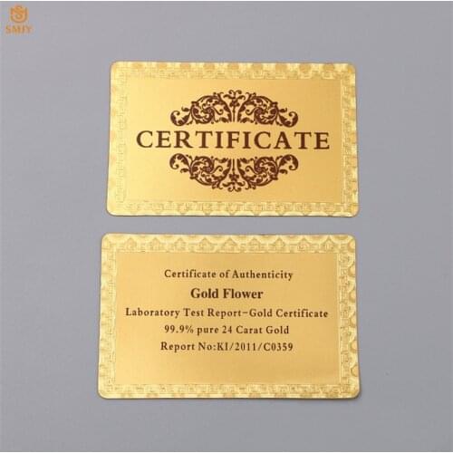 100Pcs Classic Product Promotion Rose Poker Gold Banknotes Exquisite Gold Foil Certificate Card Nameplate