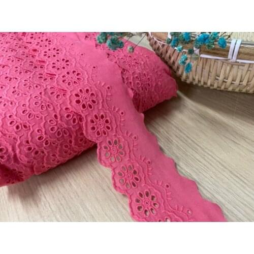 5 Meters New Pretty Cotton Beige Flower Venice Lace Trims Fabric DIY Decor 5.5cm