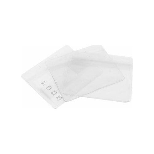 5 Pcs Clear Horizontal Soft Plastic ID Work Card Badge Holder