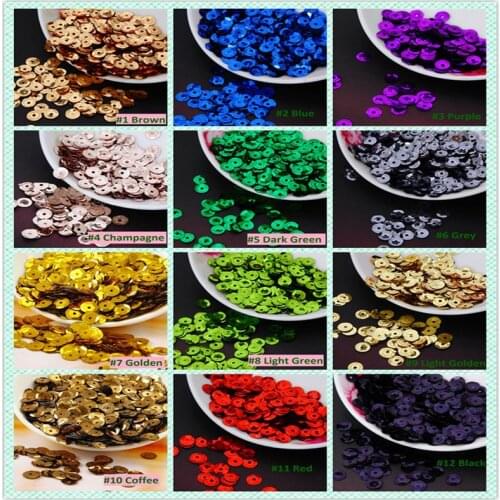 8MM Solid Colors Round Cup Sequins Paillette For Crafts Scrapbook And Sewing DIY Handmade Project