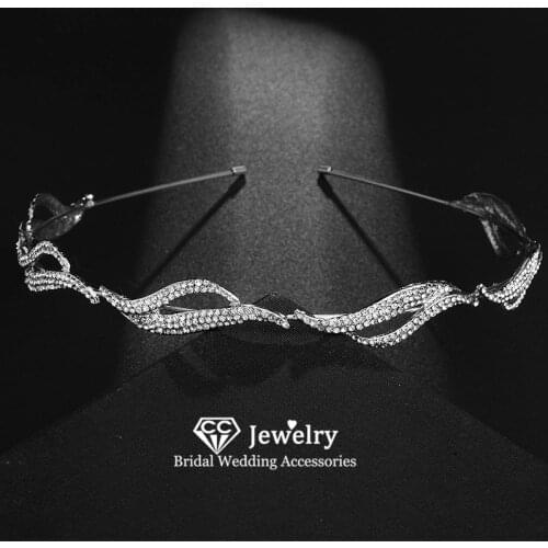 CC Crown Wedding Hair Accessories for Women Engagement Jewelry Simple Design Tiaras 100% Handmade Diadems Headpiece Gifts HS102