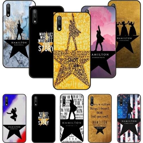 Phone Case For Huawei Honor 9X 10 9 20 8X 8A 8S 7X 7A i A Pro Play Lite Black Cover Etui 3D Hoesjes Hamilton Musical Lyrics