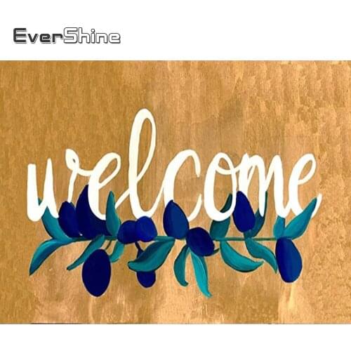 EverShine Diamond Painting Text Picture Of Rhinestones Handmade Diamond Embroidery Landscape Mosaic Art Kits Welcome Home Decor