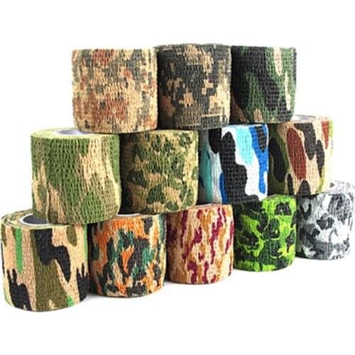 Camouflage Tape Plastic Retractable Non-woven Cycling Stickers Hunting Gun Tape Outdoor Hunting Shooting Blind Wrap Stealth
