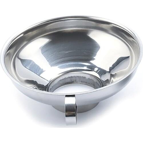 Stainless Steel Wide Mouth Canning Funnel Hopper Filter Leak Can for Oil Wine Kitchen Supplies