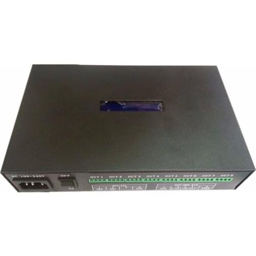 T-500K controller Computer online RGB Full color led pixel module controller 8ports support up to 300000 pixels ws2801 ws2812b