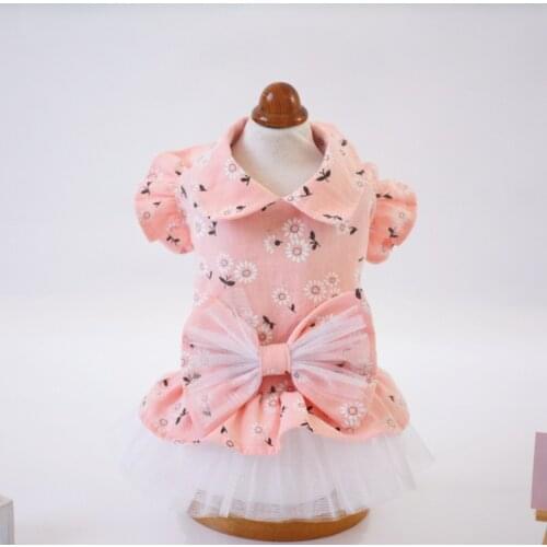 Fashion Pet Dog Ladies Dress Cute Bowknot Puppy Skirt Easy To Wear Medium Dogs Princess Dress Pets Clothes