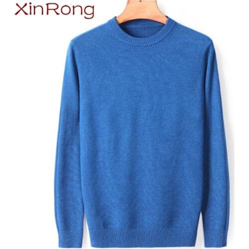Mens thin solid color round neck sweater spring and autumn 2021 new casual high-quality pullover warm fashion sweater sweater