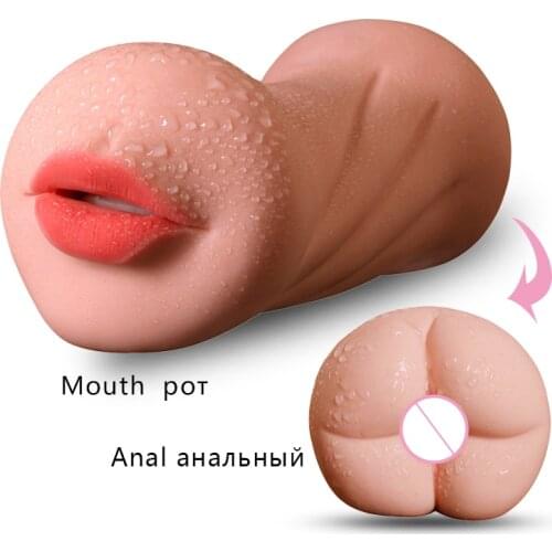 Soft Silicone Mouth Masturbator Cup 3D Deep Throat Tongue Ass Masturbation Oral sex toy Artificial Vagina Pussy Sex toys for Men