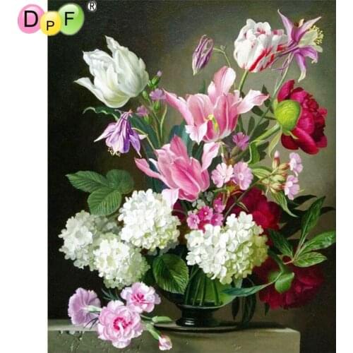 DPF DIY Gift Diamond Embroidery crafts colorful flowers 5D full Round Diamond Painting Magic Cube Cross Stitch Mosaic Decor