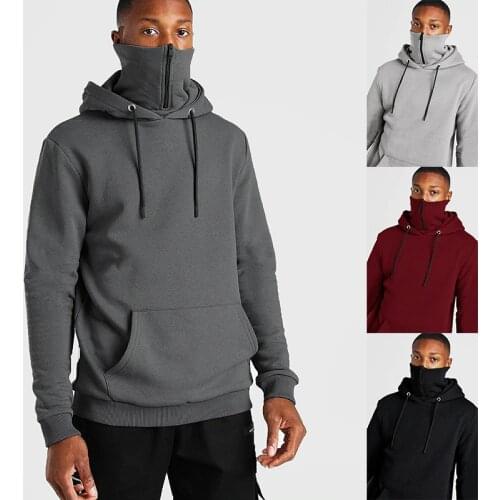 2020 new fashion Mens Long Sleeve Hoodies With Mask Sweatshirt Casual Splice Mask Hoodie Sweatshirt Hooded Tops
