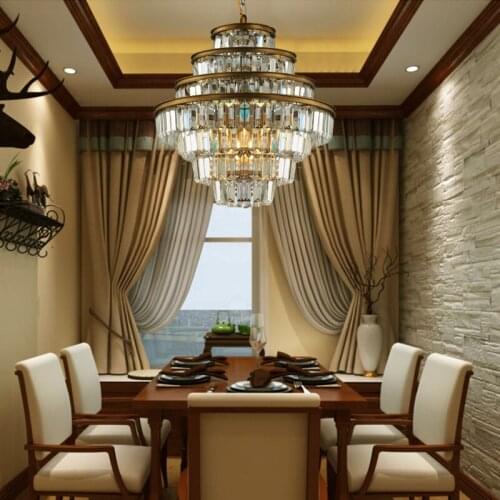 New American American country retro hotel restaurant living room bedroom creative personality wrought iron crystal chandelier