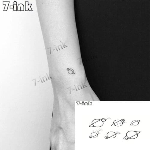 Water Transfer Tattoo Sticker Planet Love Swallow Crown Star Waterproof Temporary Tatoo Art Flash Fake Tatto For Woman Man Kids