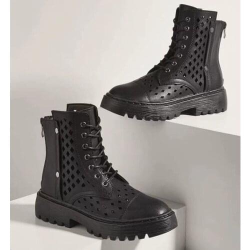 Martin Boots Summer Thin Section 2021 New Net Boots Hollow Boots Breathable Inner Increase Female Shoes White Short Boots 2021