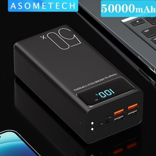 50000mAh Power Bank 4 USB Power Display Portable Charging Powerbank 50000 mAh External Battery For iPhone Xiaomi Samsung Huawei