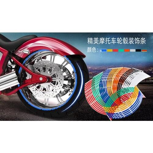 Multi-color Car Styling Strips Reflective Motocross Bike Motorcycle Wheel Stickers and Decals 17/18 Inch Reflective Rim Tape