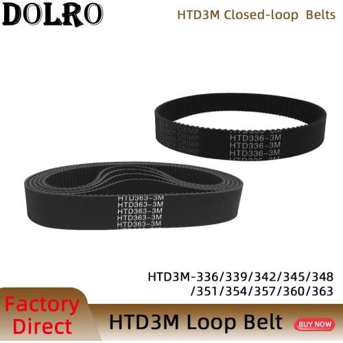Arc HTD 3M Timing belt C=336 339 342 345 348 351 354 357 360 363 width 6/9/10/12/15/20mm Rubbe Closed Loop Synchronous pitch 3mm