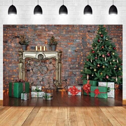 Christmas Photography Background Shiny Lights Gifts Christmas Tree Family Shoot Scene Photo Backdrop Photocall Photo Studio Prop
