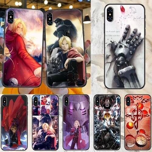 Anime Fullmetal Alchemist Phone Case Cover Hull For iphone 5 5s se 2 6 6s 7 8 12 mini plus X XS XR 11 PRO MAX black luxury