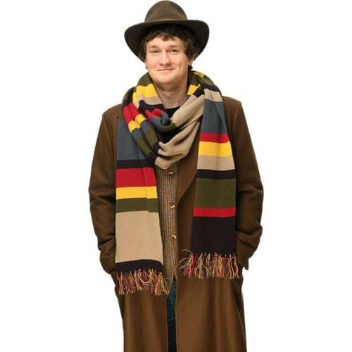 Dr Doctor Who Fourth 4th Costume 12' DELUXE Tom Baker Warm Soft Knitted Striped Scarf Cosplay Xmas Gift 365cm*23cm & 200cm*16cm