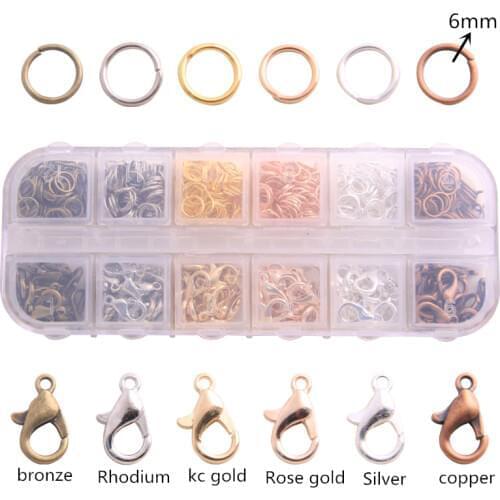 Mixed Styles DIY Jewelry Findings Material Beads Cup Earring Hook Jump Ring Hook Pin Box Sets For Jewelry Making Findings