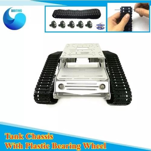 YP100 Robot Car Chassis Smart Tank Platform With 9V Motor+ Metal Frame+Plastic Bearing Wheel Arduino / Raspberry Pi DIY