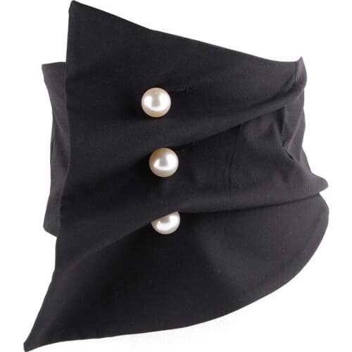 Women Irregular Plaid Printed Pearled Irregular Stitch Wide Belt Tide Spring Summer