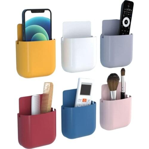 1Pcs Wall Mounted Storage Box Remote Control Storage Organizer Case For TV Mobile Phone Air Conditioning Plug Holder Stand Rack