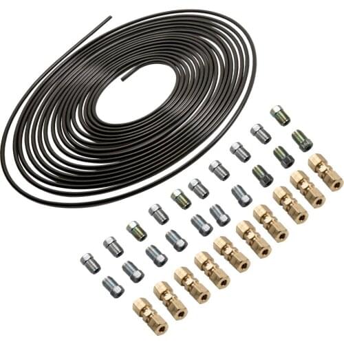 10M 4.75MM Brake Line + 10x M10 24mm Brake Connectors + 20pcs Brake Fittings Kit New
