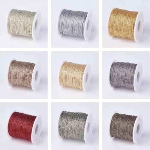 100m/roll 1mm Resin Polyester Cord Braided String Metallic Cord for Diy Jewelry Making Findings Beading Thread
