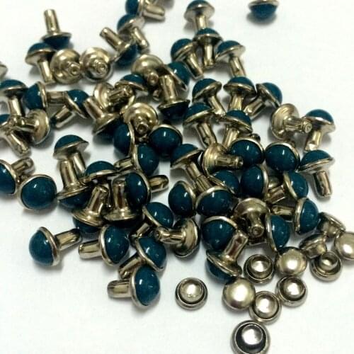100PCS/Lot 6.5mm Round Montana Blue Acrylic Rivets Leather Craft Punk Studs Fit DIY Making Belts Shoes Bag Bracelets Shipping