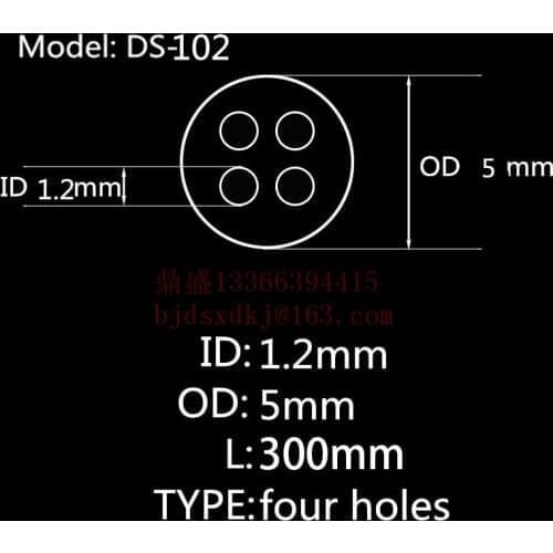 99.5%Al2O3 High Thermal Corundum Tube OD5.0*ID1.2mm/Round Four-Bore Alumina Tube/Insulating Ceramics For Thermocouples Sensors