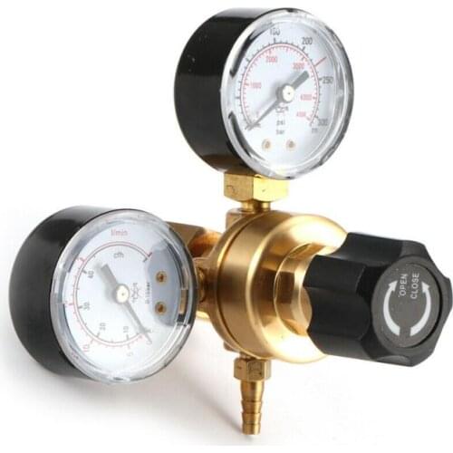 Argon CO2 Welding Twin Gauge Gas Bottle Pressure Regulator Reducer High Accuracy Tool Accessories Mini Mig Tig Durable Home