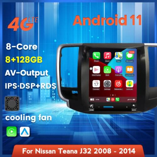 HD IPS DSP+RDS Car Radio Video Playerf For Nissan Teana J32 2008 - 2012 GPS Navigation Multimedia Built-in Carplay WIFI 4G LTE