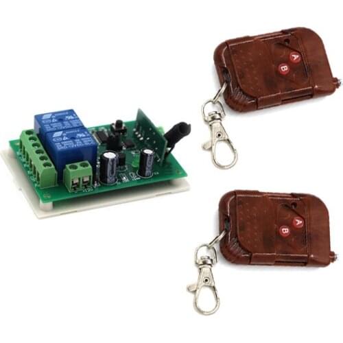 315/433Mhz Wireless Remote Control Switch 24V2CH Relay Receiver Module and 2pcs Peach Transmitter with 2Buttons