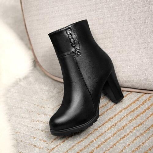 Black Boots Women Heel Autumn Winter Plateform Shoes Woman Pumps High Heels Ankle Boots for Women Fashion Comfortable Shoes New