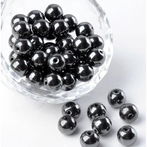 Black Hematite Beads 4mm 6mm 8mm 10mm Natural Hematite Stone beads for Jewelry Making Spacer Beads non Magnetic