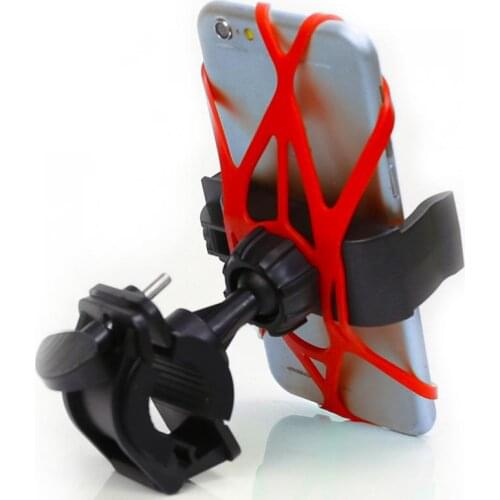 Bicycle Motorcycle Handlebar Mount Holder Phone Holder with Silicone Support Band Fit for iPhone / Samsung GPS