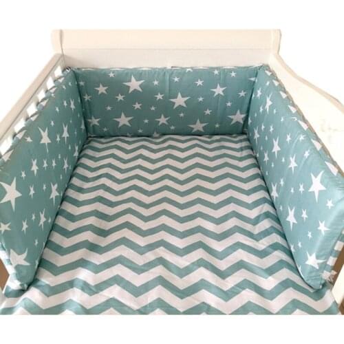 Nordic Stars Design Baby Bed Thicken Bumpers One-piece Crib Around Cushion Cot Protector Pillows 7 Colors Newborns Room Decor