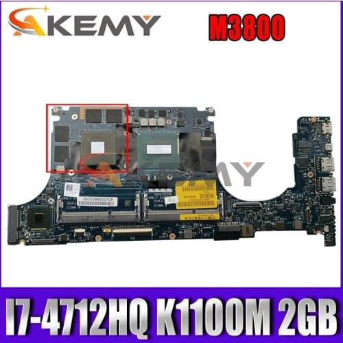 FOR DELL Precision M3800 Laptop Motherboard VAUB0 LA-9941P I7-4712HQ K1100M 2GB CN-0PPPP8 PPPP8 Mainboard notebook PC 100%Tested
