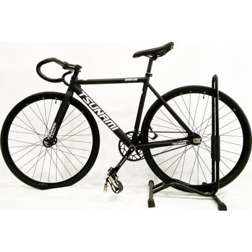 TSUNAMI Fixed Gear Bike Aluminum Alloy Frame DIY Wheels Forks 49cm 52cm Single Speed Track Bicycle Bearing Hub V Brake