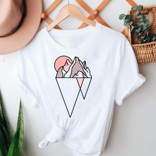 Women Summer Tshirts Lady Print Female Tee T-Shirt Mountain Camper Aesthetic Cartoon Short Sleeve Clothes Graphic T Top