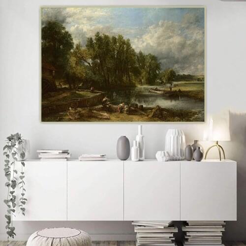 Citon John Constable《Stratford Mill》Canvas Art Oil painting Artwork Poster Picture Modern Wall Decor Home Living room Decoration