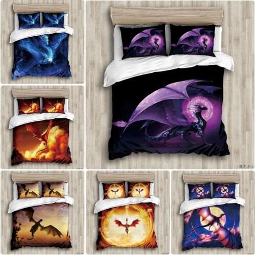 Bedding Set Dinosaur Pterosaur Fly Sky Duvet Cover for Kids Bed Cover 3d Quilt Dinosaur Bedclothes Adult Home Textiles 3PCS